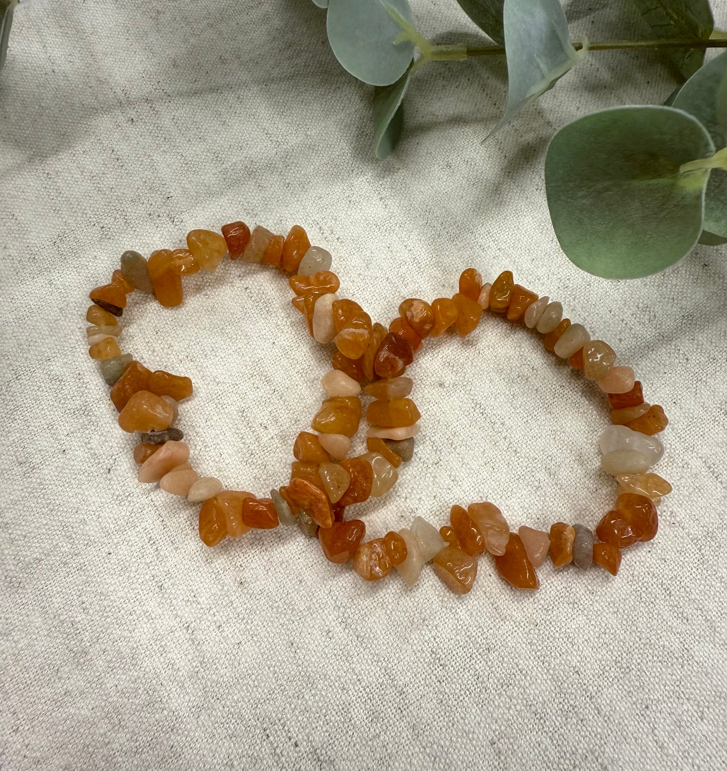 Orange Aventurine Crystal Chip Bracelet