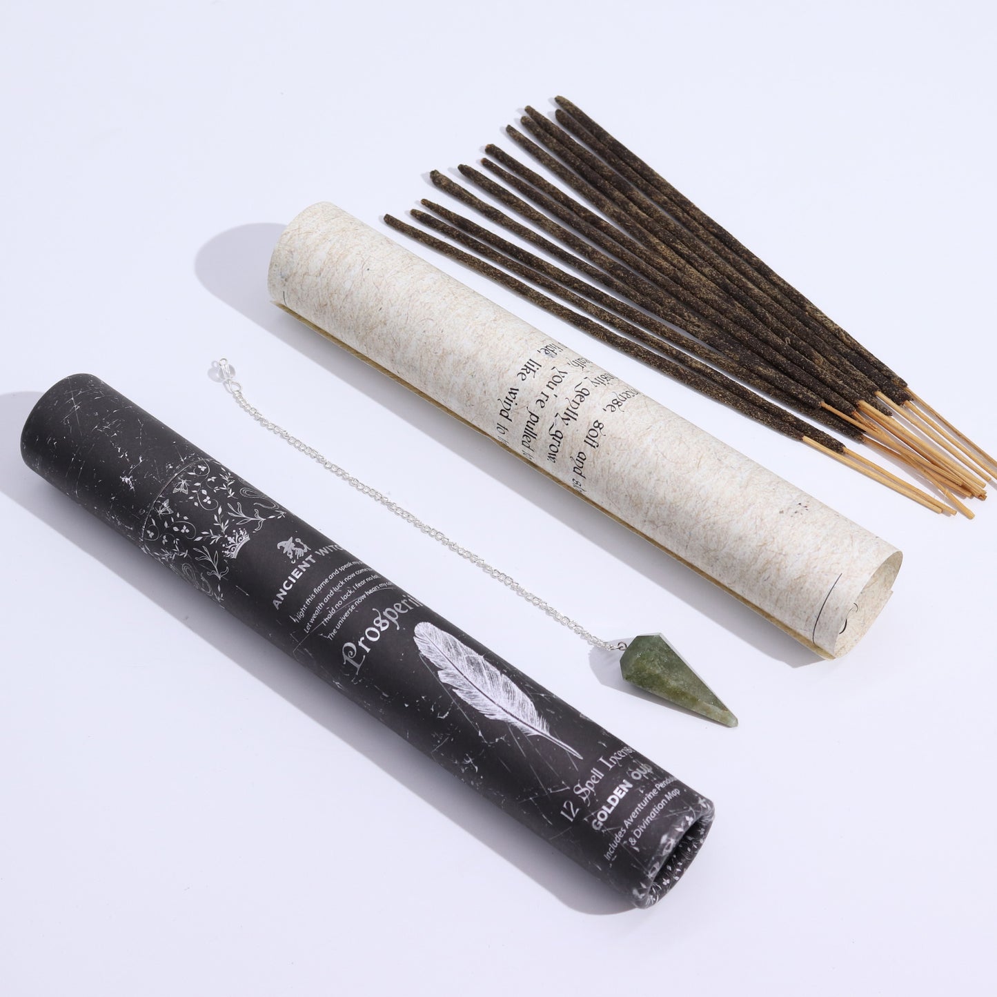 Witch Spell Incense - Prosperity & Aventurine Pendulum