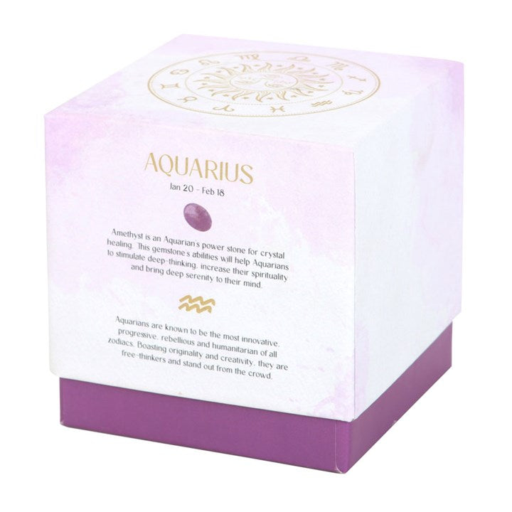 Aquarius Zodiac Bergamot & Mandarin Gemstone Candle