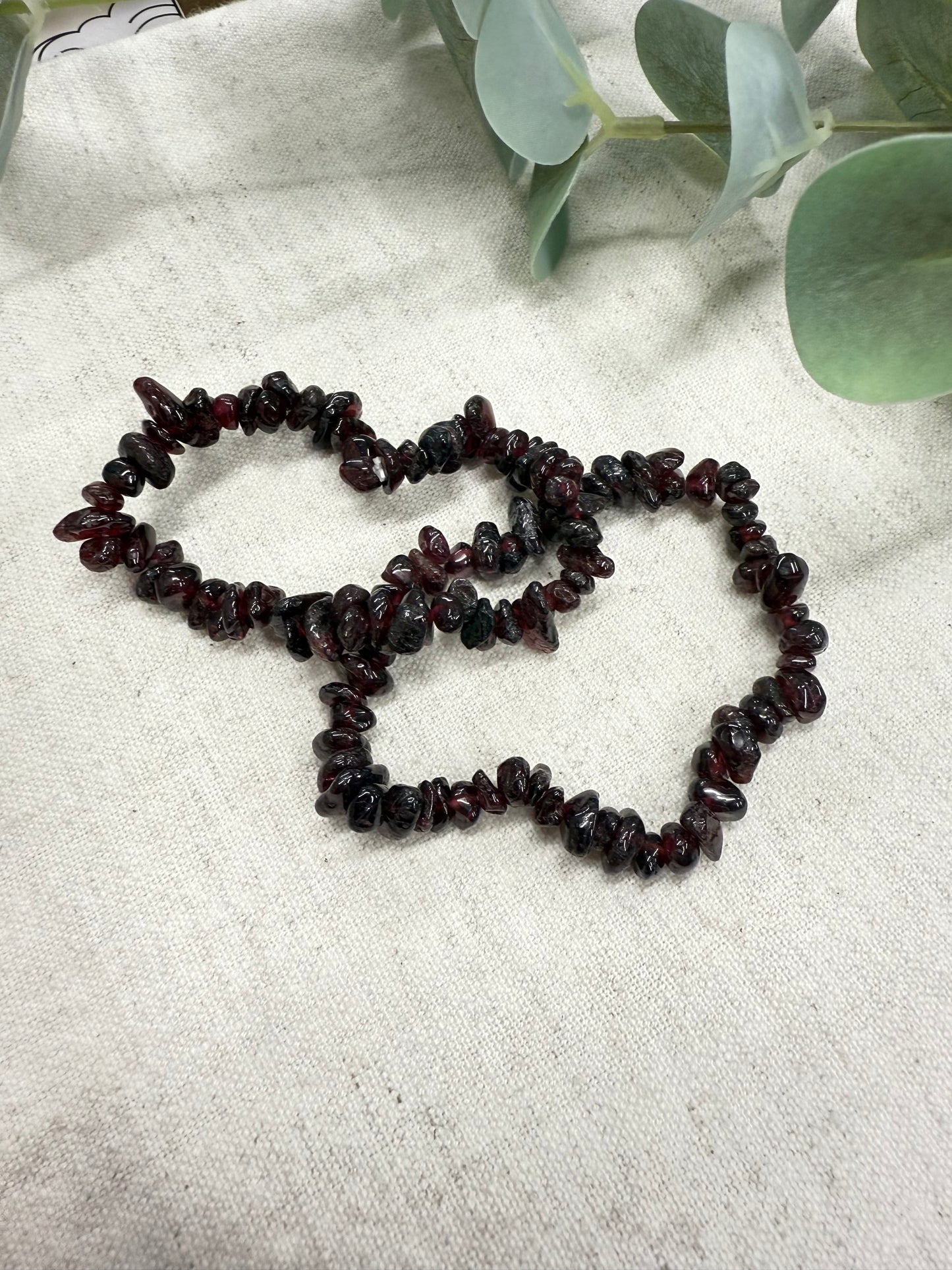 Garnet Crystal Chip Bracelet