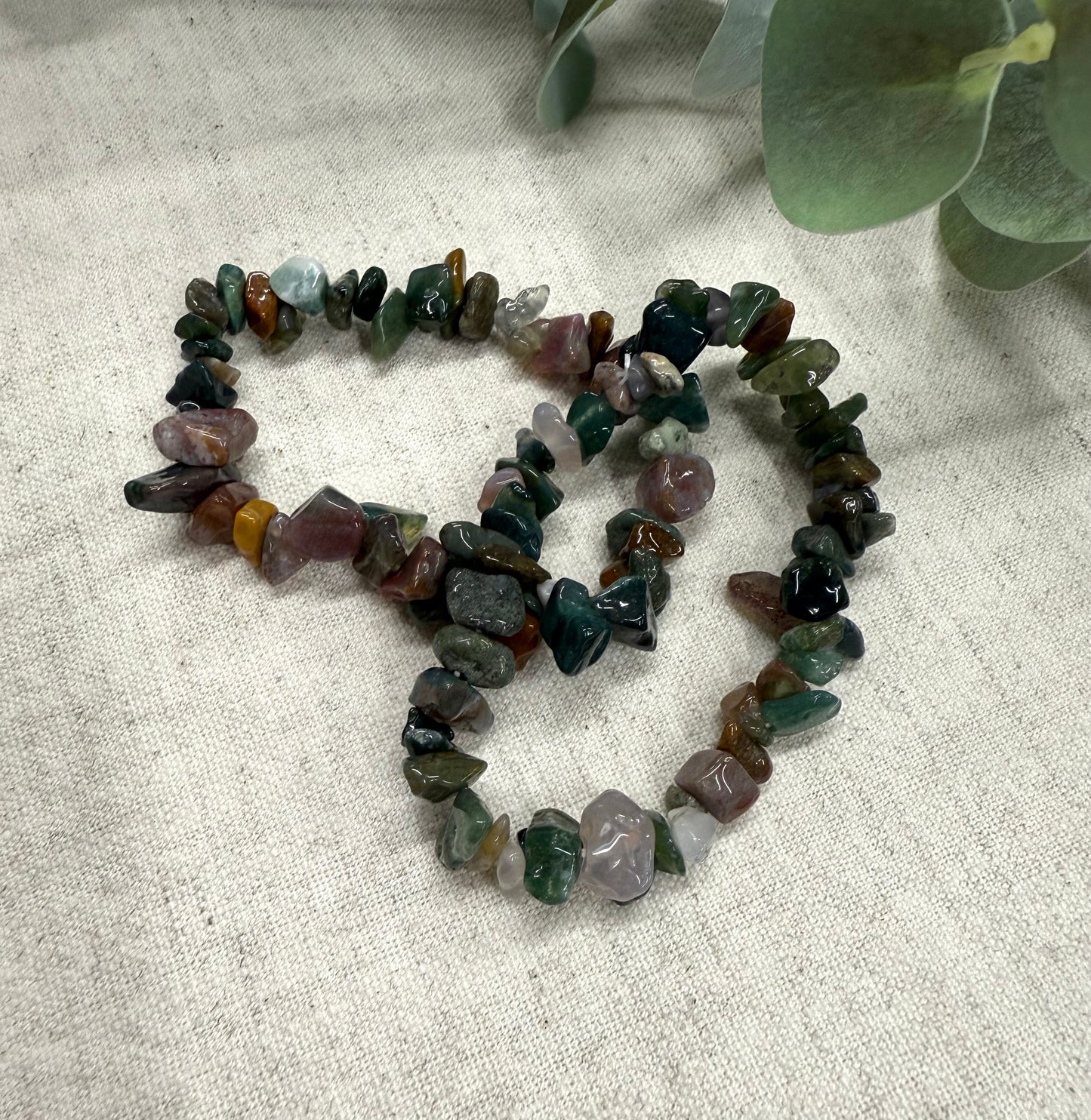Moss Agate Crystal Chip Bracelet