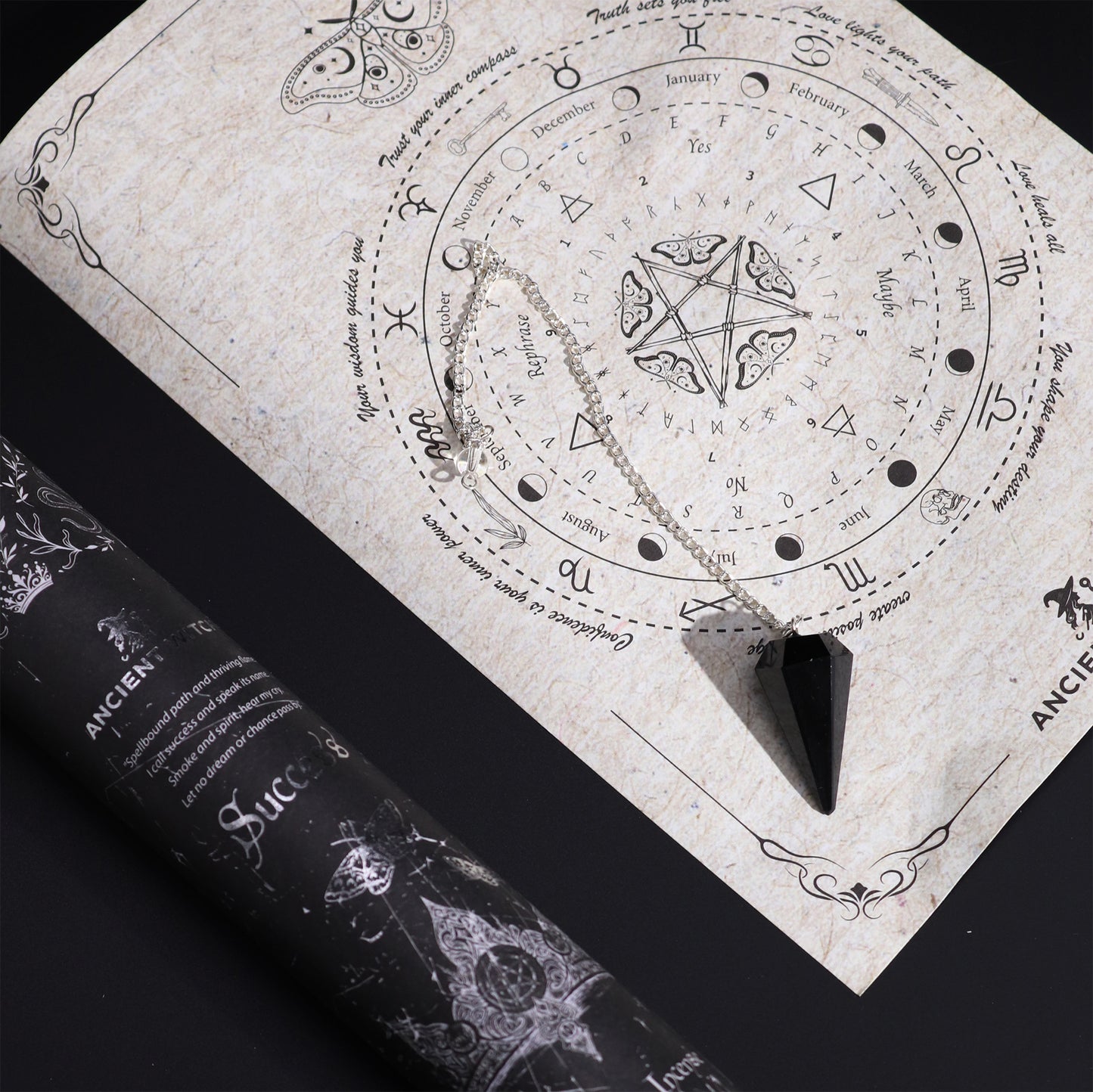 Witch Spell Incense - Success & Black Obsidian Pendulum