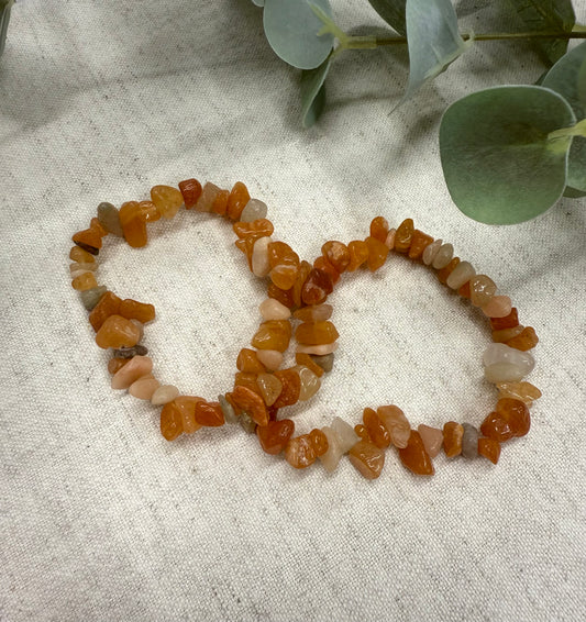 Orange Aventurine Crystal Chip Bracelet