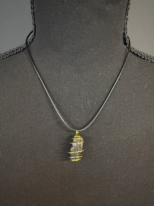 Black Tourmaline Caged Necklace