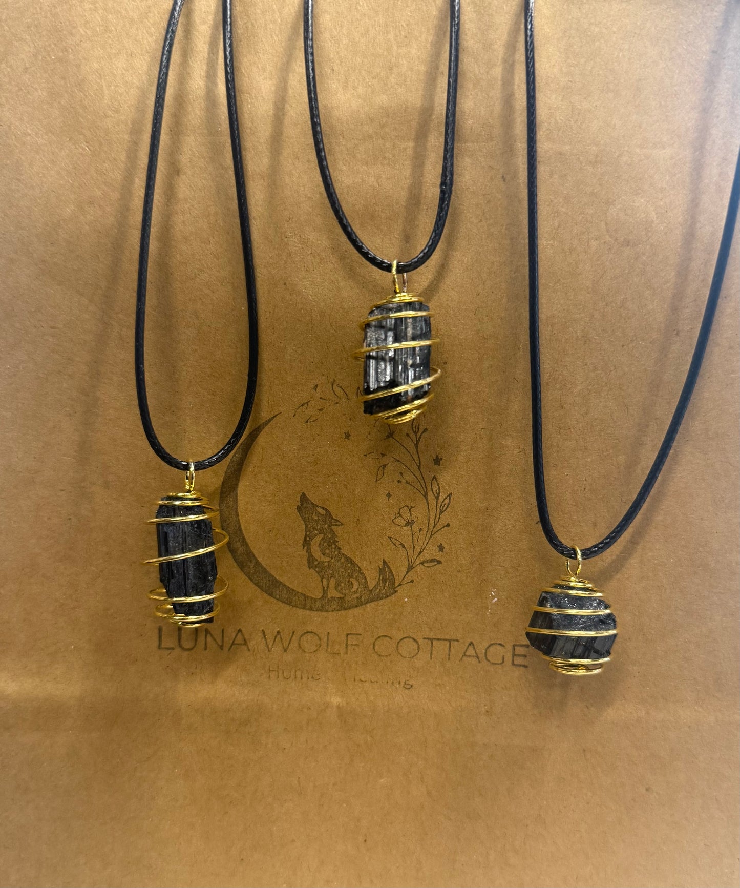 Black Tourmaline Caged Necklace