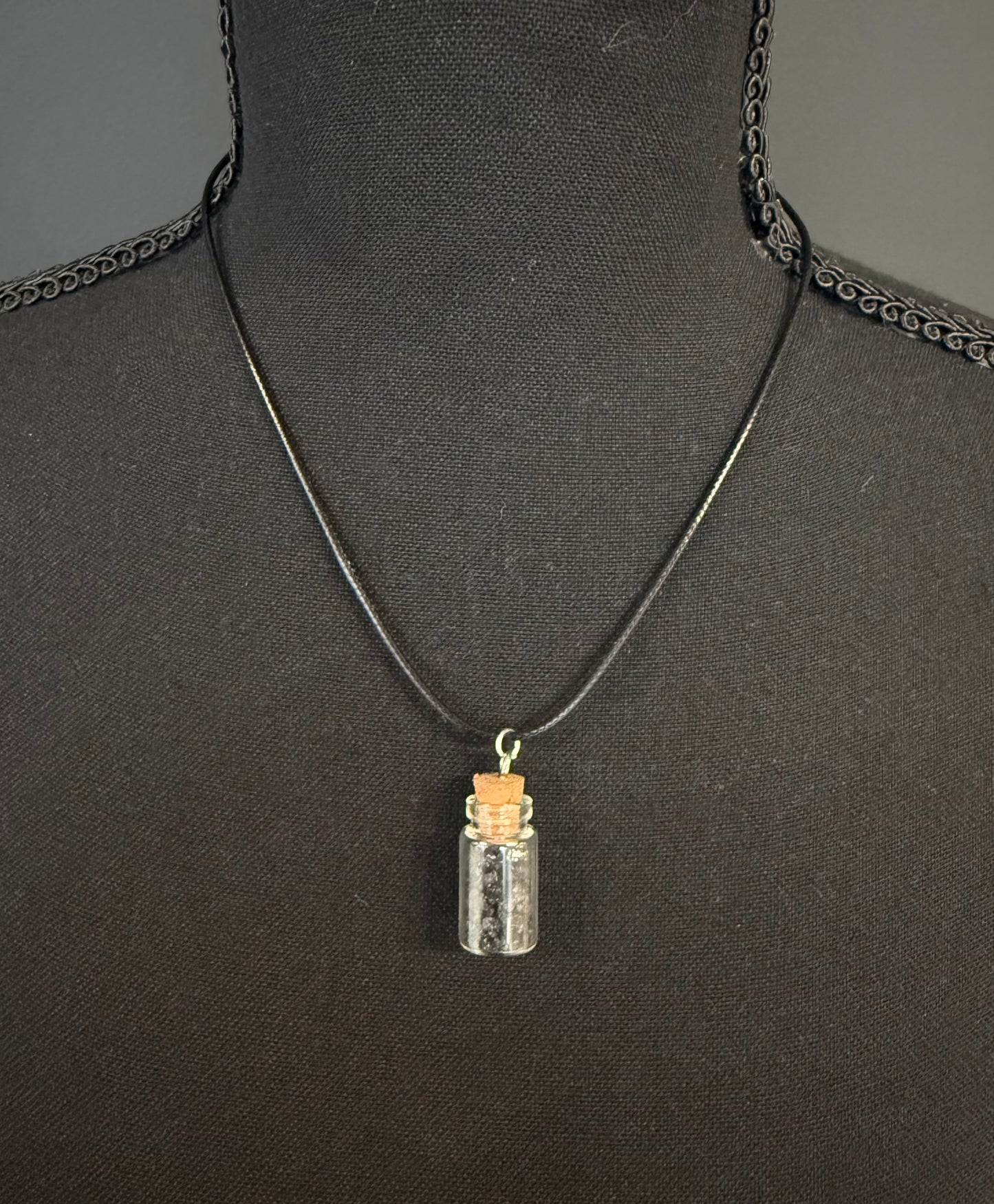 Black Tourmaline Mini Spell Jar Necklace