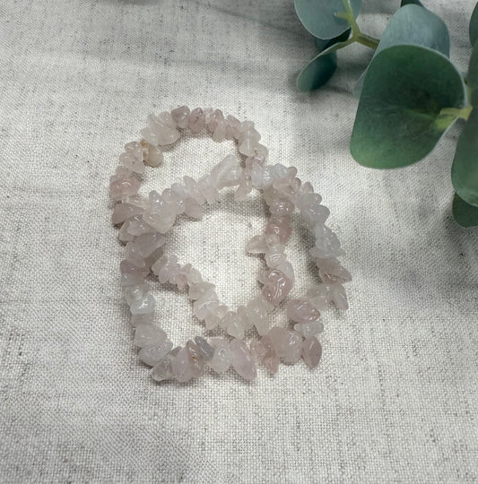 Rose Quartz Crystal Chip Bracelets