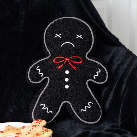 Spooky Gingerbread Man Boucle Cushion