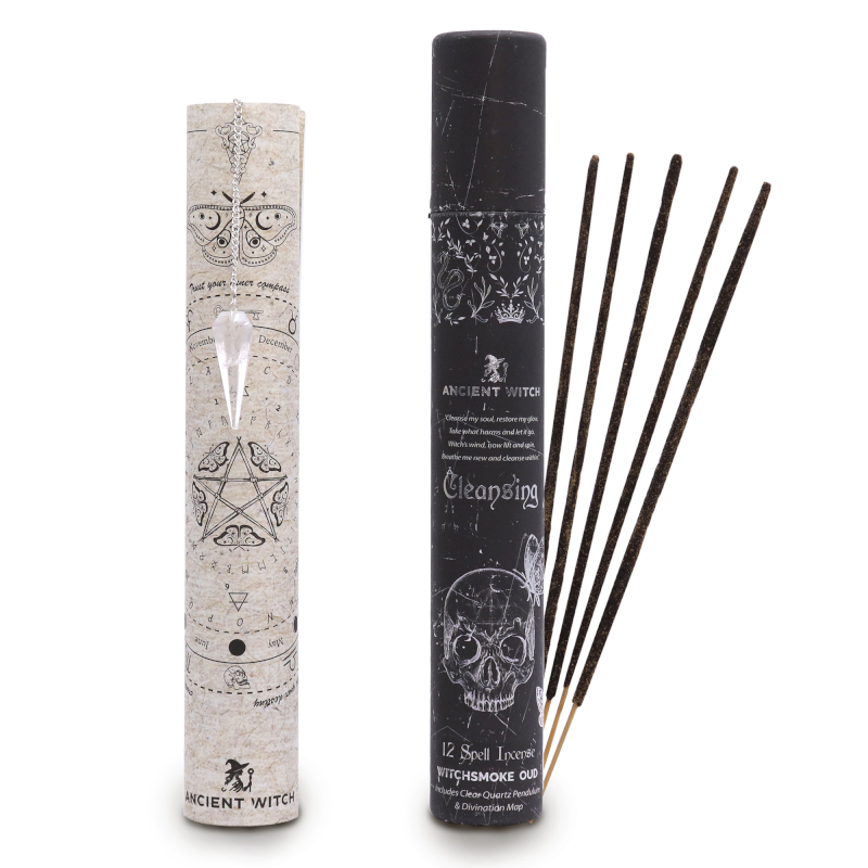 Ancient Witch Spell Incense - Cleansing & Clear Quartz Pendulum