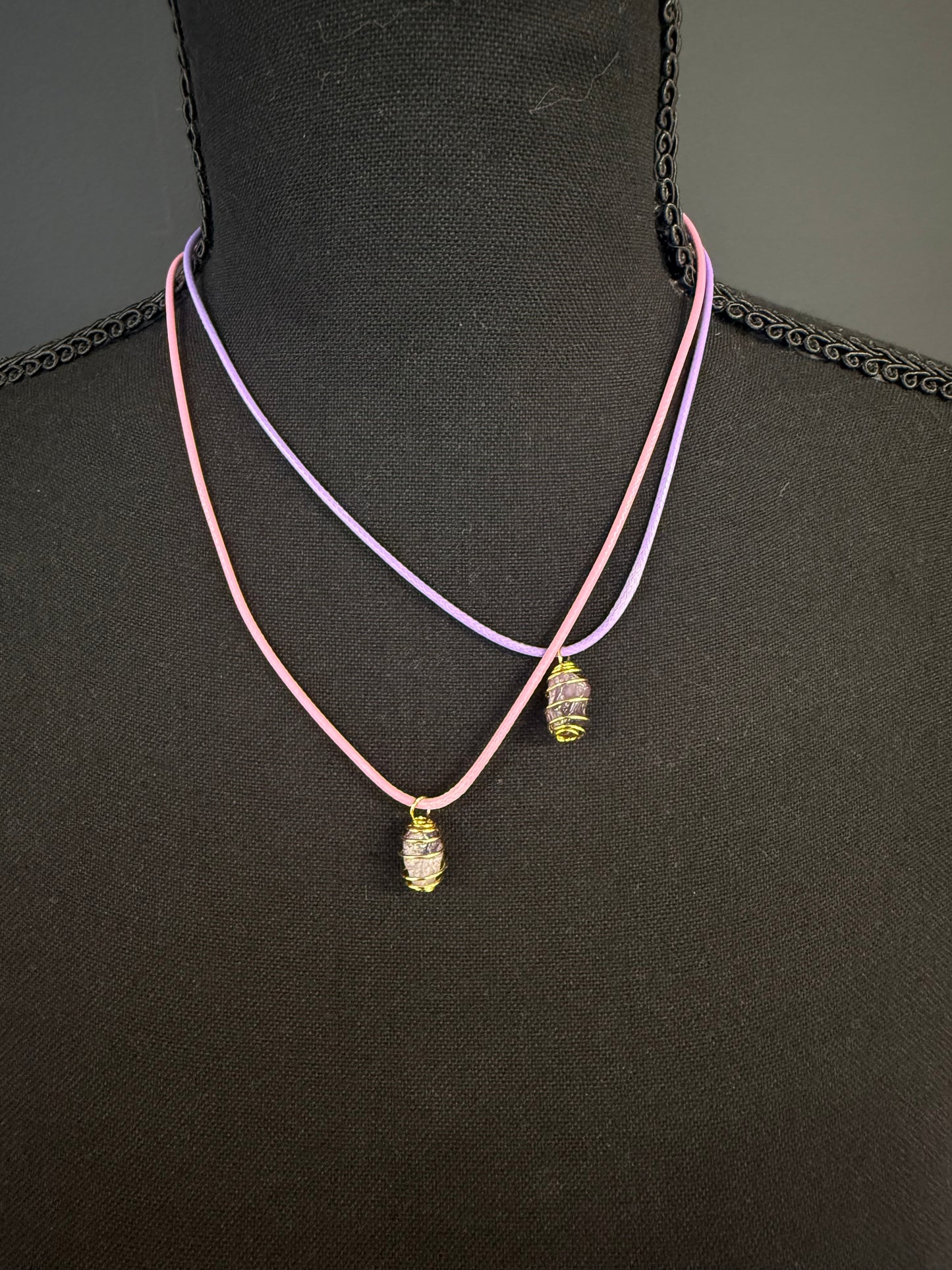 Delicate Amethyst Caged Necklace
