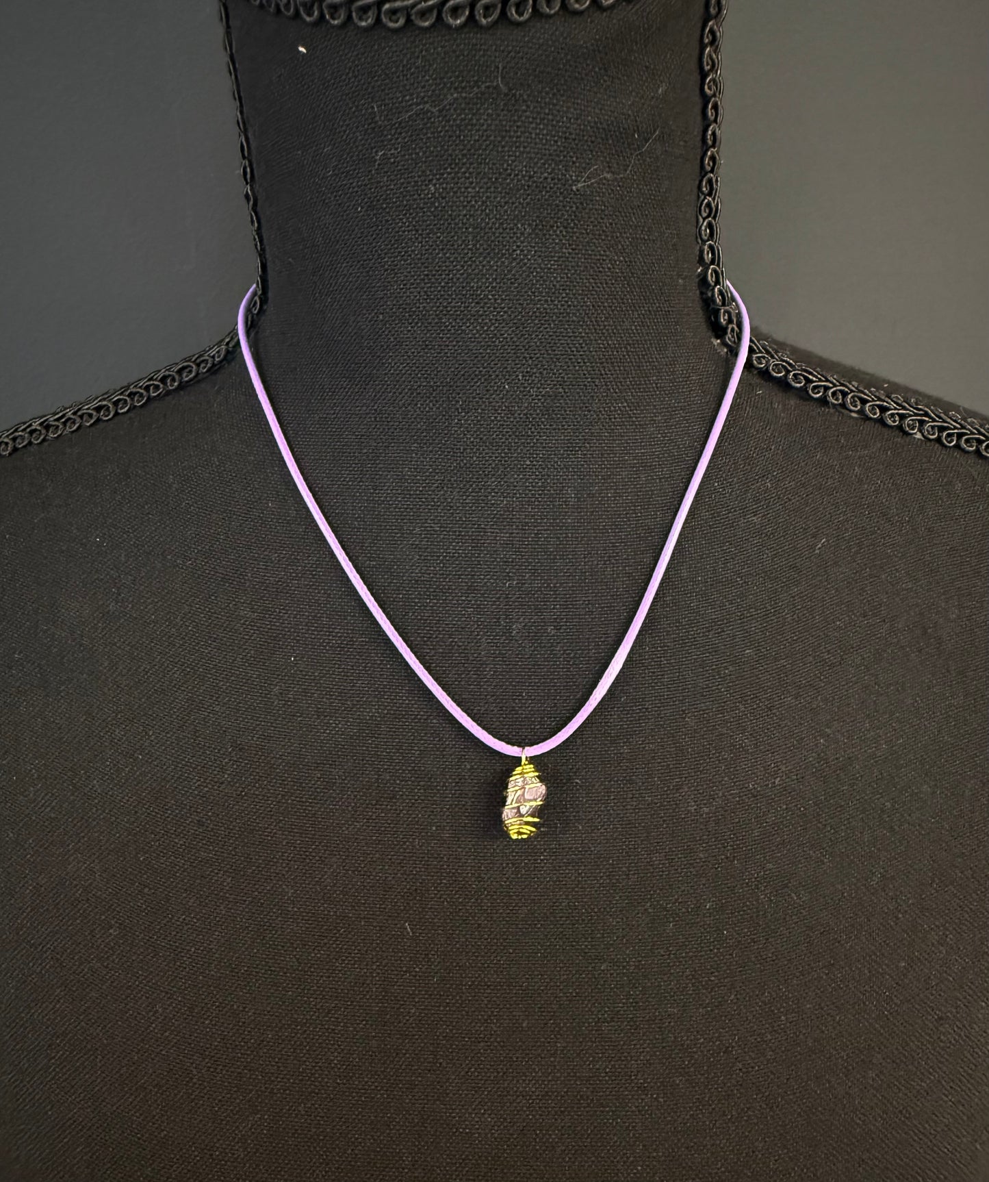 Delicate Amethyst Caged Necklace