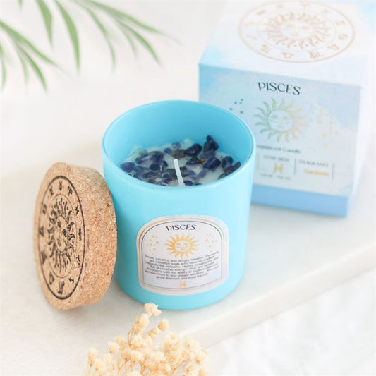 Pisces Gardenia Gemstone Candle