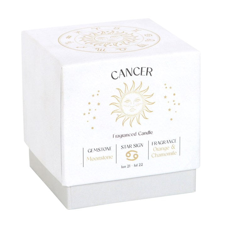 Cancer Zodiac Orange & Chamomile Gemstone Candle