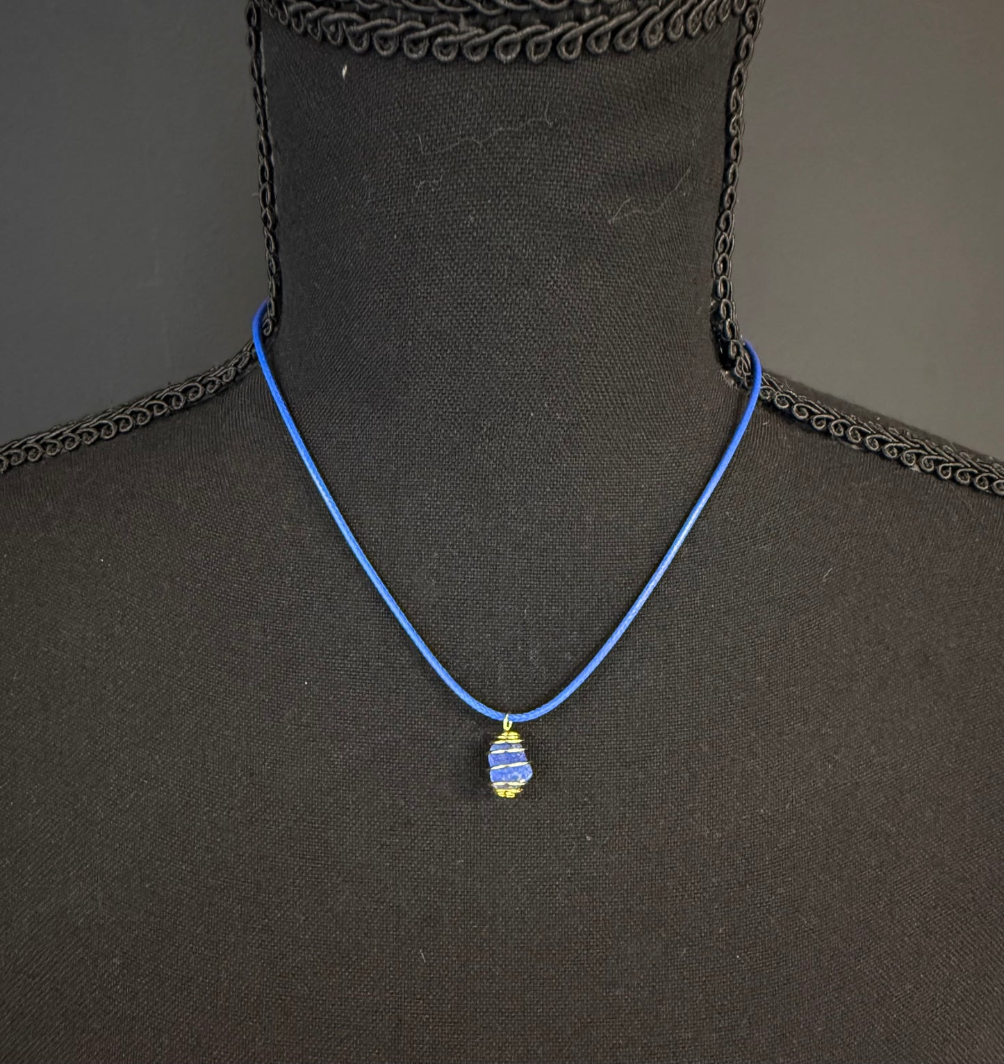 Delicate Sodalite Caged Necklace