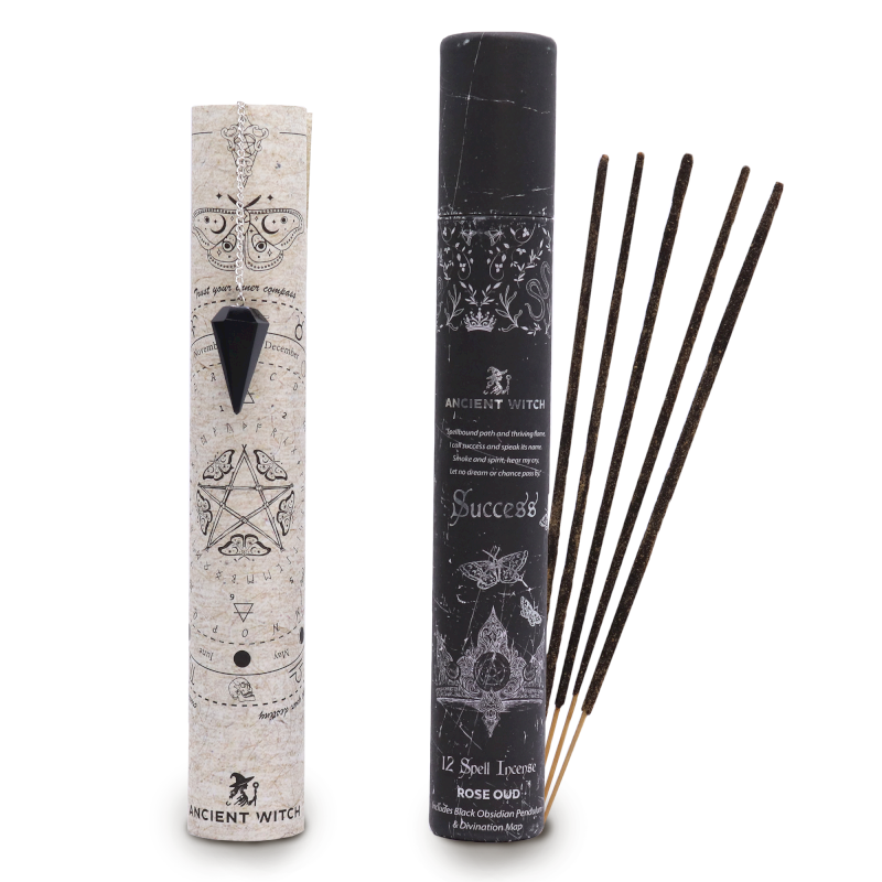 Witch Spell Incense - Success & Black Obsidian Pendulum