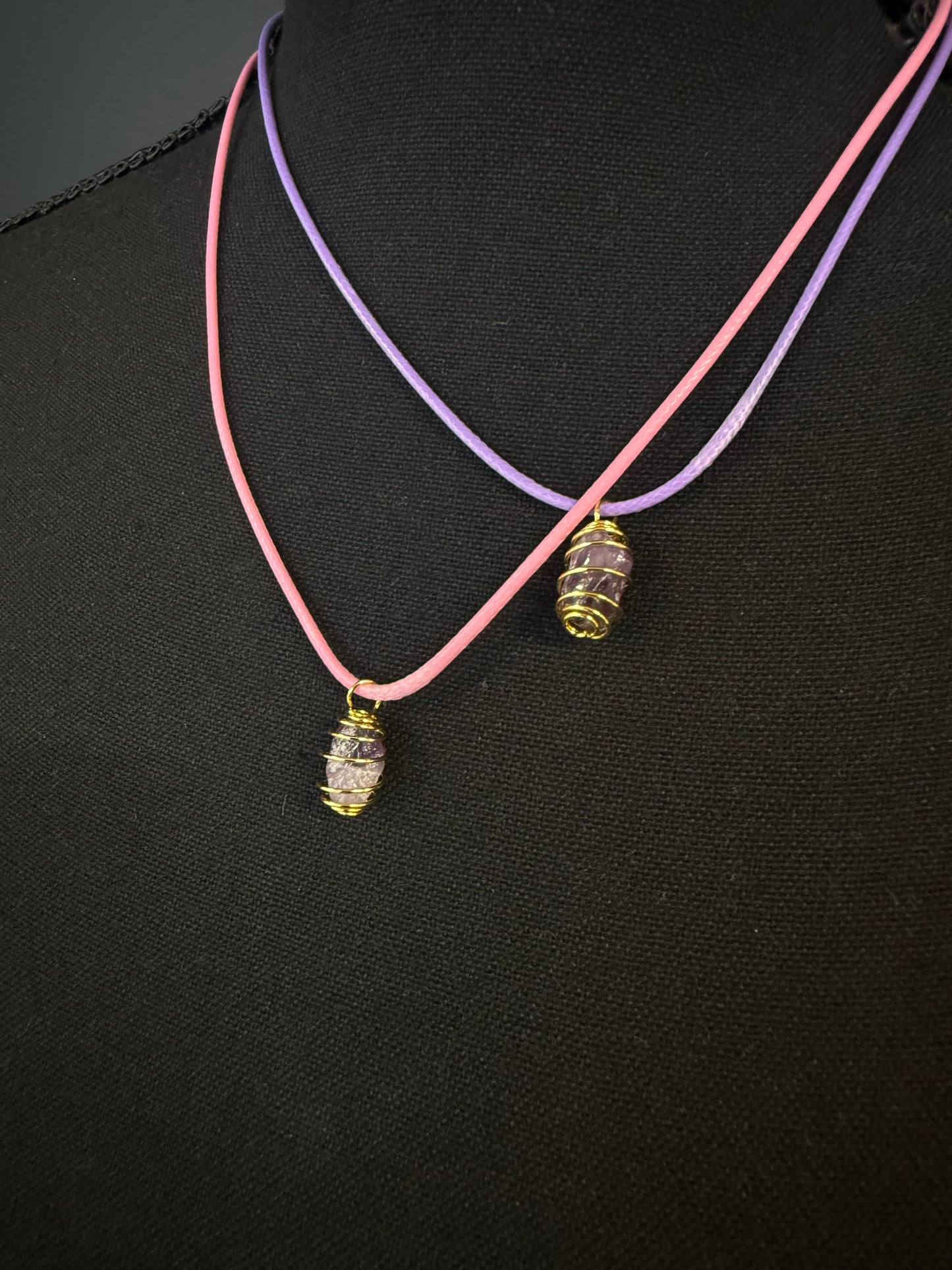 Delicate Amethyst Caged Necklace