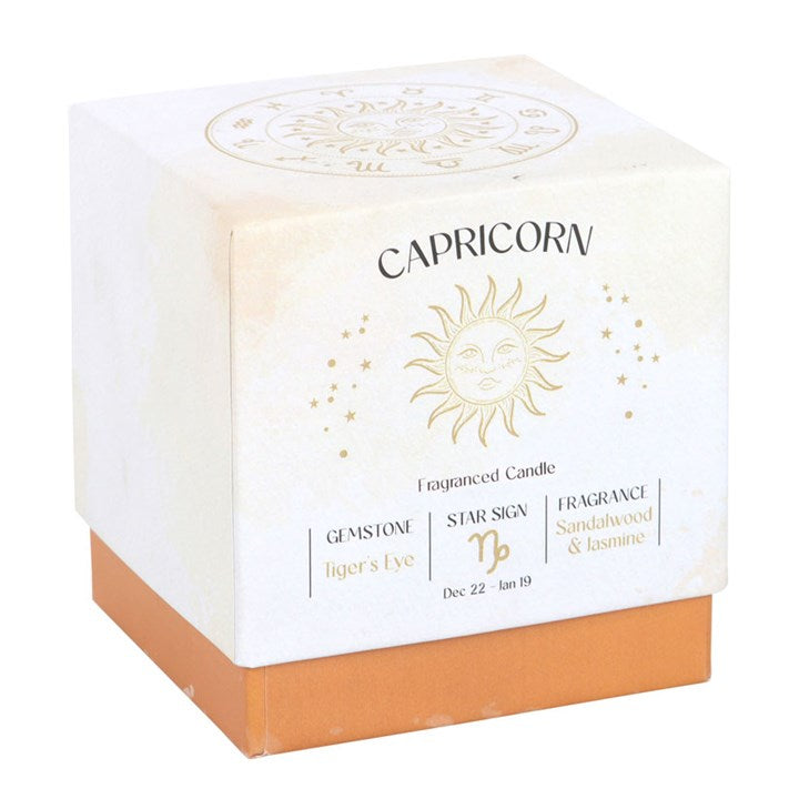 Capricorn Zodiac Sandalwood & Jasmine Gemstone Candle