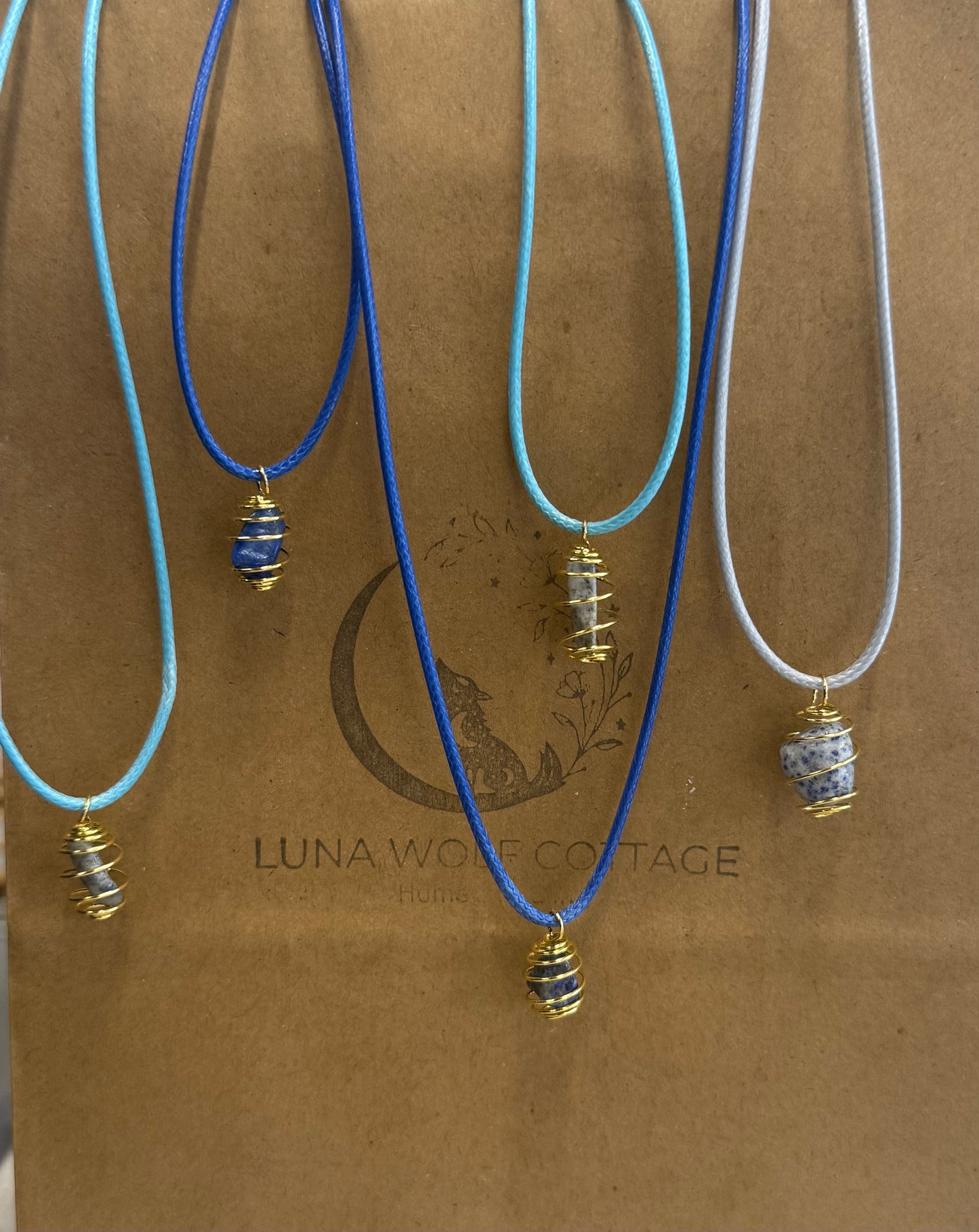 Delicate Sodalite Caged Necklace